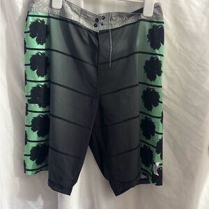 Hurley Black and Green Board Shorts